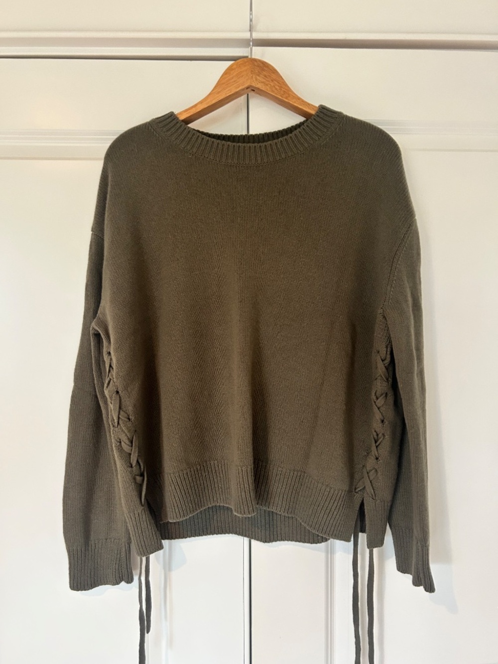 Vince Lace Up Cashmere Pullover